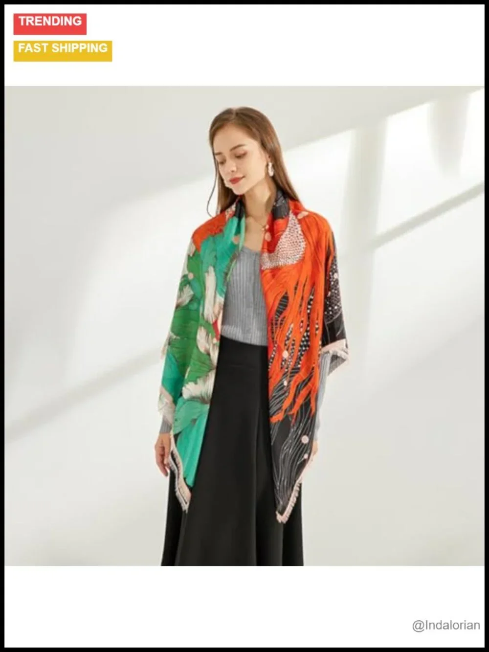 Large Square Silk Feel Fashion Scarf 43